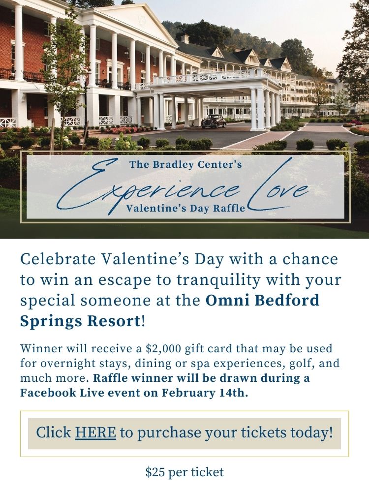 Celebrate Valentine's Day with a chance to win an escape to tranquility with your special someone at the Omni Bedford Springs Resort! Winner will receive a $2,000 gift card that may be used for overnight stays, dining or spa experiences, golf, and much more. Raffle winner will be drawn during a Facebook Live event on February 14th. Click HERE to purchase your tickets today! $25 per ticket